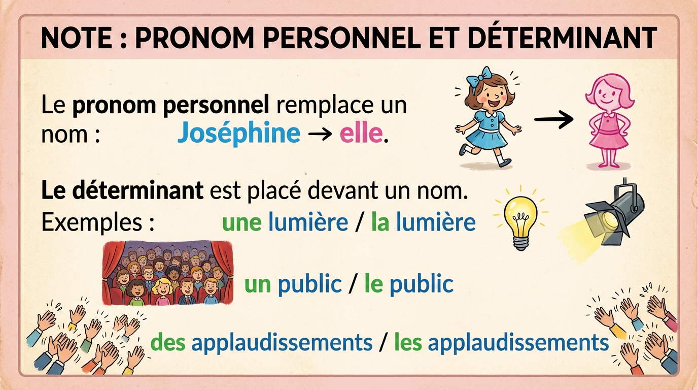 Note : pronom personnel et déterminant